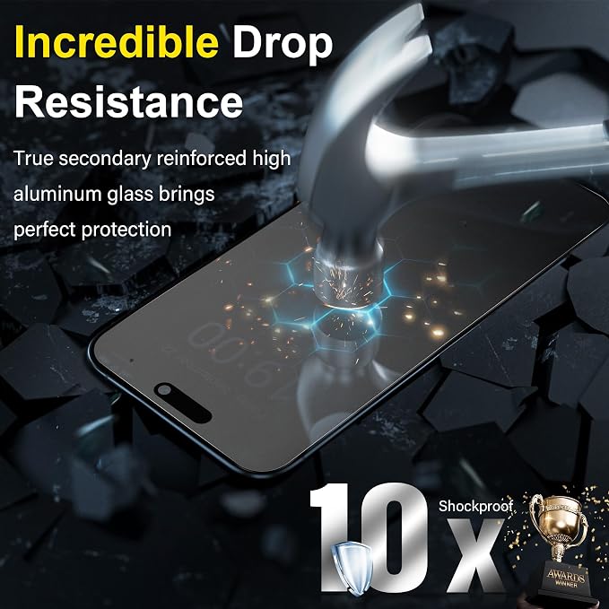 YWXTW 2 Pack Matte Screen Protector for iPhone 16 Pro Max 6.9 Inch + 1 Set Camera Lens Protector, Anti Glare Anti Fingerprint 16 Pro Max Glass Screen Protector, Bubble Free, Smooth as Silk