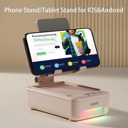 Gifts for Men Him, Cell Phone Stand with Bluetooth Speaker&Led Color Changing Light, Unique Gifts for Women Dad Her Husband, Birthday Gifts for Men