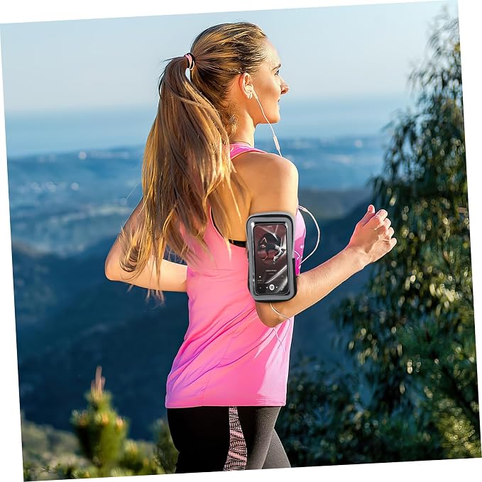 NUOBESTY Sports Mobile Phone Arm Bag Lightweight Waterproof Running Armband with Key Card Storage for Outdoor Exercise and Gym Use