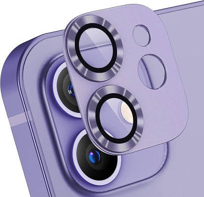 AFARER [2 Pack Camera Lens Protector for iPhone 12 Mini,Ultra HD Camera Lens Protector, Metal Tempered Glass Len Cover, 9H Hardness, Anti-Scratch, Case Friendly for iPhone 12 Mini(Purple)