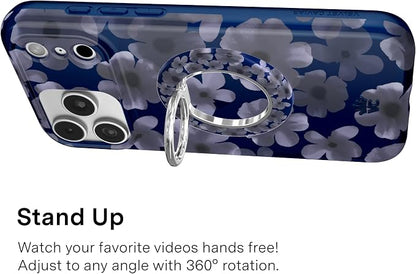 VELVET CAVIAR Compatible with MagSafe Phone Grip 2.0 | Cute Magnetic Ring Holder | Finger Loop Kickstand | Pop On Accessory for iPhone 17, 16, 15, 14, 13, 12 | Midnight Blossom