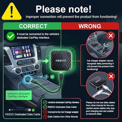 Wireless CarPlayBox with Netflix/YouTube/TF Card Slot Convert Wired CarPlay to Wireless Adapter for 2017 and Above Original Wired CarPlay Car