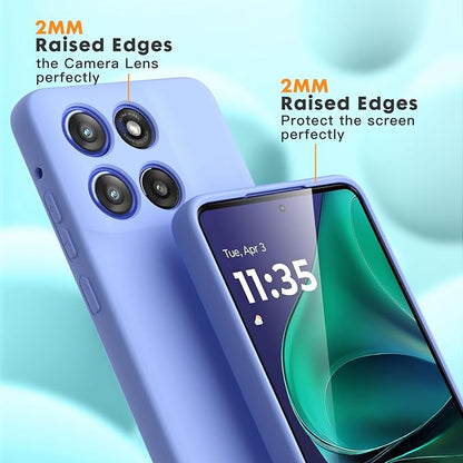 Case for Motorola Moto G Stylus 5G 2025, 2 Pack Tempered Glass Screen Protectors, Soft TPU Liquid Silicone Shockproof Gel Case-Purple