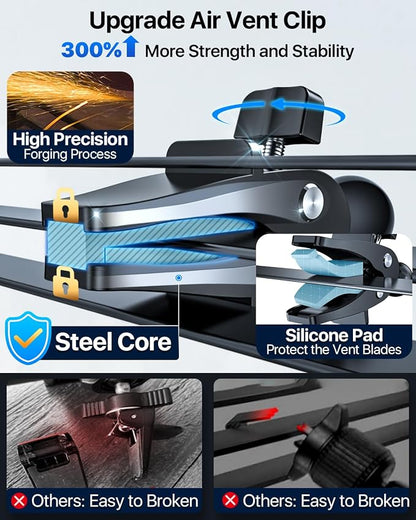 【98+LBS Strongest Suction & Military-Grade】Ultimate Car Phone Mount【Patent & Safety Certs】 Cell Phone Holder Truck Stand for Dashboard Windshield Vent for iPhone 17 Pro Max 16 15 Samsung (Dark Blue)