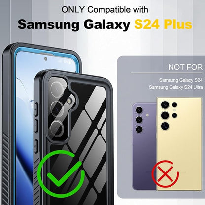 ANTSHARE for Samsung Galaxy S24 Plus Case Waterproof, Built-in Lens & Screen Protector 360° Full Body Heavy Duty Protective Shockproof IP68 Underwater Case for Galaxy S24 Plus (2024) 5G-Blue