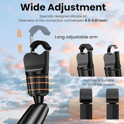 Rear View Mirror Phone Holder, 360° Rotating Car Phone Holder Mount Compatible with All 4-7 Inch iPhone and Android Cell Phones (Pink)