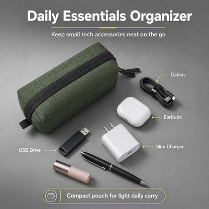 SIMTOP Electronics Travel Organizer, Compact Charger Case | Soft padded polyester helps protect cables, power banks, adapters and earbuds from light splashes and daily scratches