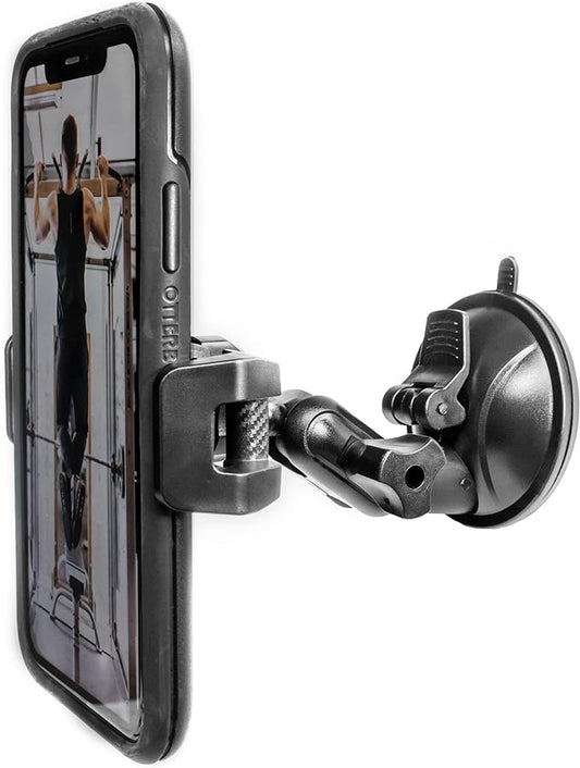 Universal Mirror Shower Phone Holder, Multi-Directional Dual 360 Degree Rotating Suction Cup Phone Wall Mount stand, Tiktok Youtube Vlog Video Recording Kit, airplane travel essentials accessories