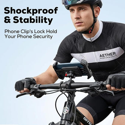 corki Bike Phone Holder Universal Motorcycle Phone Mount with 360° Rotatable Locking Mechanism & Heavy-Duty Handlebar Cradle for Bicycle Ebike Scooter, Fits iPhone & Smartphones