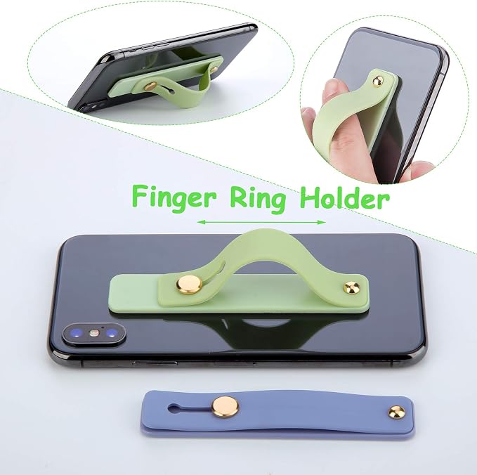Weewooday 6 Pieces Phone Grip Holder Cell Phone Grip Strap Telescopic Finger Strap Stand Universal Finger Kickstand for Most Smartphones(Vibrant Colors)