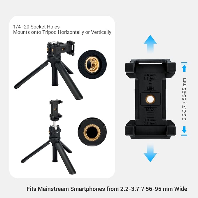 JJC 2 in 1 Extendable Mini Vlogging Tripod & Selfie Stick for Sony ZV-E10 II ZVE10 ZV-1F ZV1F ZV-1 II ZV1 RX100 VII A6100 A6400, Canon PowerShot V1 SX740 HS G7X Mark III II EOS R100 R50 R10 & More