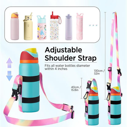 EasyAcc Water Bottle Holder Strap Sling, for Owala FreeSip 24 32 40 oz, Hydro Flask, Cirkul, Yeti, Stanley Flip, Universal Water Bottles, with Carabiner, for Walking Curise Travel (Bottle Excluded)