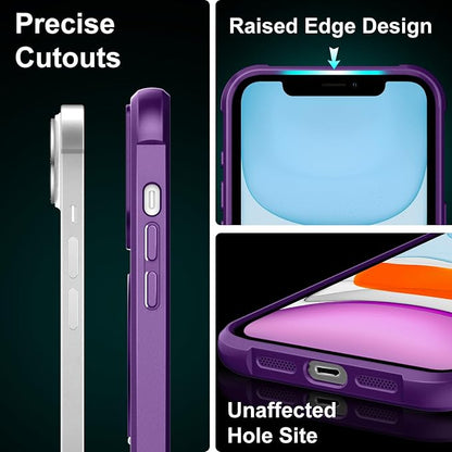 360° Magnetic Swivel Ring for iPhone 11 case, Built-in Metal Stand and Ring Holder, Magsafe Compatible, Military Grade Protection, Shockproof - Purple