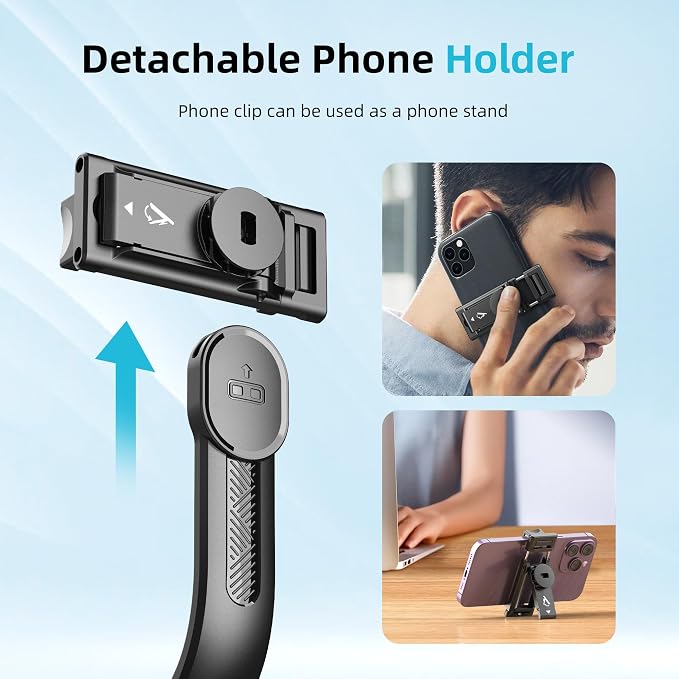 51" Selfie Stick Tripod, Extendable Cell Phone Stand with Remote, Aluminum Alloy Smartphone Travel Tripod Phone Stand for iPhone 15/14/13/12 Pro Max, Samsung, Huawei, GoPro