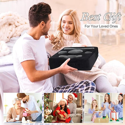 STBoo Couch Cup Holder Pillow Tray - Sofa Drink Cup Holder Cozy Buddy | Bed Caddy Organizer for Remote, Snacks Beverage, Phones, Tablet | Use it on Car, Pack, Beach, RV, Boat, Bedroom (Black)