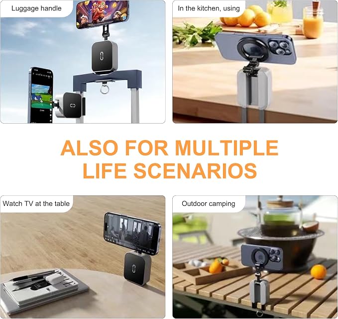 Alloy Magnetic Golf Cart Phone Holder for MagSafe iPhone,Unique Golf Gifts for Men Golfers Dad Father Husband,360° Foldable Rotation Phone Mount Portable Golf Accessories Mini Gym Phone Holder