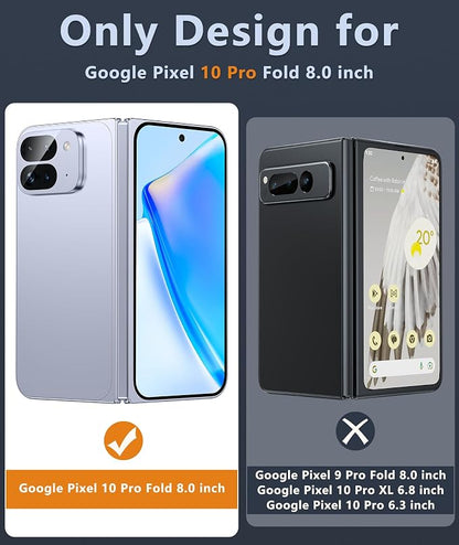 FNTCASE for Google Pixel 10-Pro-Fold Magnetic Case: Translucent Matte Textured Military Grade Drop Protection Cell Phone Cover - Slim Rugged Durable Shockproof Protective Bumper Cases