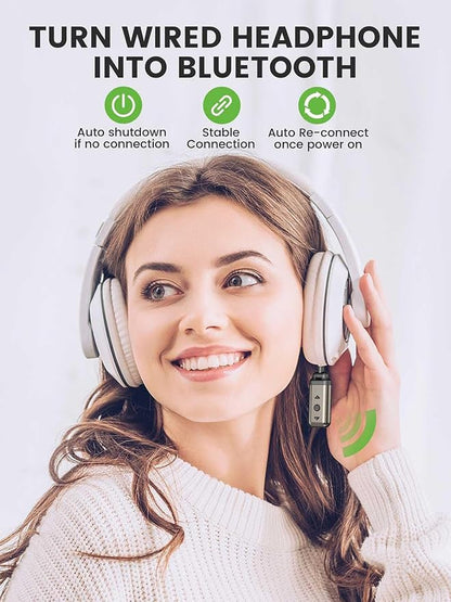 Air88 Bluetooth 5.4 Aux Adapter, 180° Swivel 3.5mm Jack Receiver for Car Home Stereo, Handsfree Calls, 12 Hours Battery, HiFi Sound, Solid Metal Case