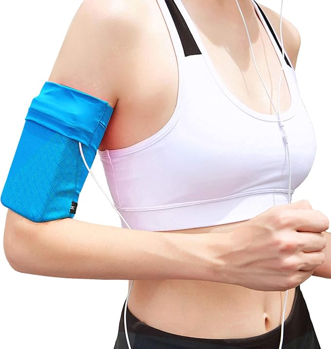 Universal Exercise Armband Running Phone Armband, Lightweight Phone Holder for Jogging Sports Arm Holder for Running Workout Fit iPhone X/8/7 Plus/7/6,Samsung Galaxy S9/S8/S7 ect, Blue, M
