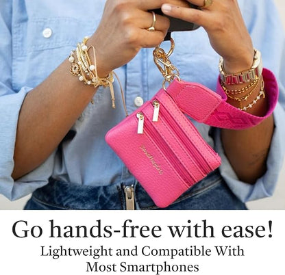 Save the Girls Original Clip and Go Phone Strap Pattern - Crossbody Phone Strap Chain with Zipper Wallet Pouch