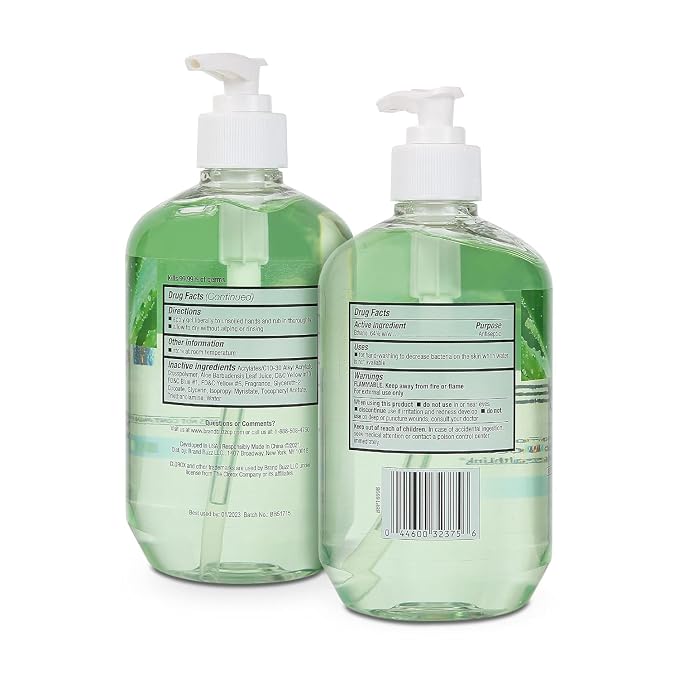 Clorox Healthcare GBG AloeGel Large Hand Sanitizer Gel with Pump - Bleach Free Hand Sanitizers - Sanitizing Solution for School Supplies & Office Use, 18 Fl Oz - 12 Pack