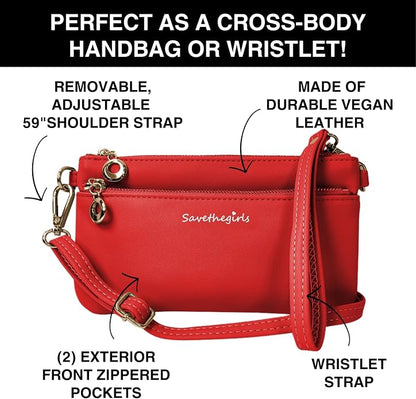 Save the Girls Cell Phone Purse - Touch Screen Women’s Crossbody Bag - Clutch Purses for Women (Bella) | Touch Screen, for Women