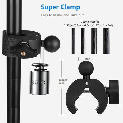 Treadmill Tablet Ipad Holder Bike Handlebar Mount Clamp for Stationary Bicycle Elliptical Spin Bike Peloton Stroller for 4-13" Devices, iPad Pro 12.9, Air, Mini, Galaxy Tabs, iPhone