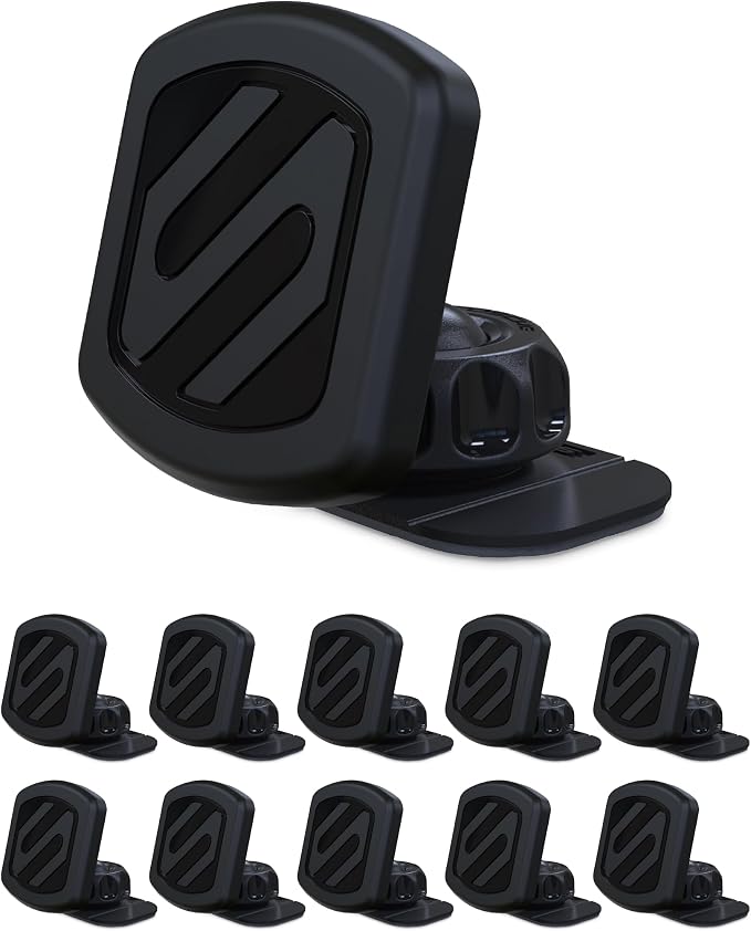 Scosche MAGDM-10KFLT MagicMount Magnetic Car Phone Mount for Dashboard, 360° Adjustable Magnet Head, Universal Cell Phone Holder for Car Compatible with iPhone Samsung & All Devices (Pack of 10)