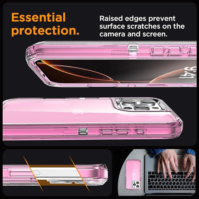 AICase for iPhone 16 Pro Case Clear 3 in 1 Heavy Duty Drop Protection Full Body Rugged Shockproof/Dust Proof 3-Layer Military Protective Tough Durable Cover for iPhone 16 Pro 6.3"_2