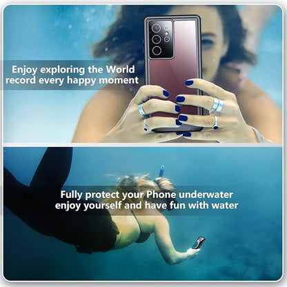 SPIDERCASE Designed for Samsung Galaxy S22 Ultra Case, Waterproof Built-in Screen Protector Full Protection Heavy Duty Shockproof Case, Purple/Clear