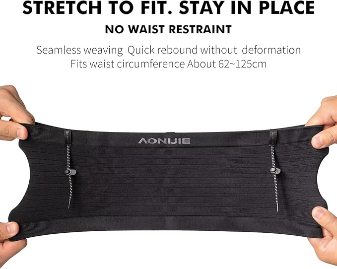Running Belt for Men Women with 250ml Water Bottle, Lightweight Reflective Waist Pack for Running, Hiking, Training - XL