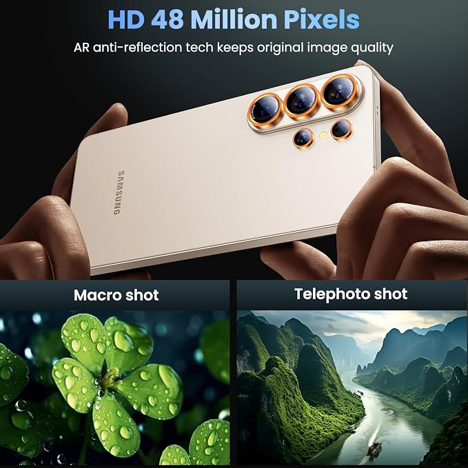 Uyiton for Samsung Galaxy S26 Ultra Camera Lens Protector - [Case-Friendly][Not Easy to Break][Ultra-Thin] Military-Grade Tempered Glass with Aluminum Metal Rear Camera Screen Cover - Orange
