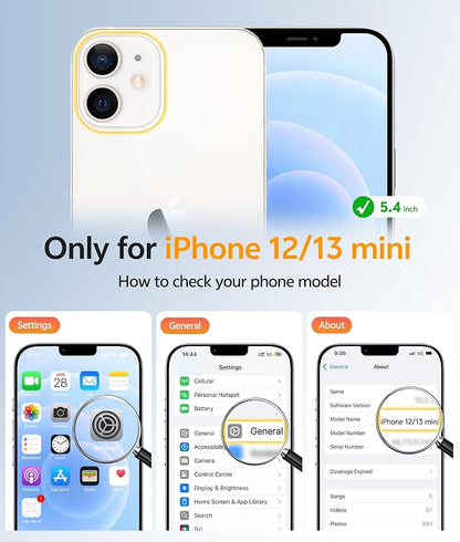 FNTCASE for iPhone 13 Mini Case: for iPhone 12 Mini Case [Compatible with Magsafe] Translucent Matte Magnetic Phone Cover - Military Grade Drop Protection Shockproof Protective Cases - Light Blue