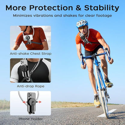 FUNSNAP Magnetic Neck Mount for Phones, POV Phone Holder Hand Free Chest Stand Video Recording Vlog for iPhone 17 16 15 14 13 Android Phones