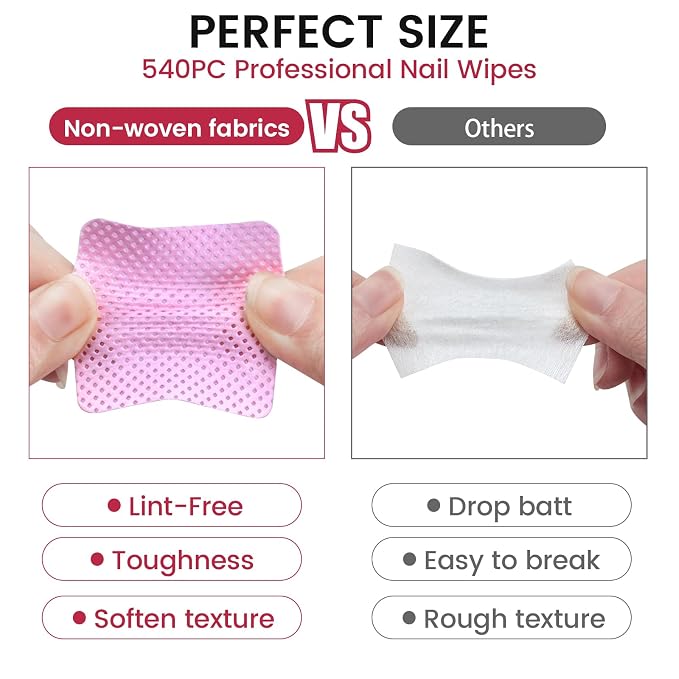 2000PCS Lint Free Nail Wipes for Gel Nail Polish Absorbent Soft Gel Nails Wipes Eyelash Extension Glue Nail Cleaning Pads for Nails Art Supplies