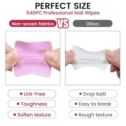 2000PCS Lint Free Nail Wipes for Gel Nail Polish Absorbent Soft Gel Nails Wipes Eyelash Extension Glue Nail Cleaning Pads for Nails Art Supplies
