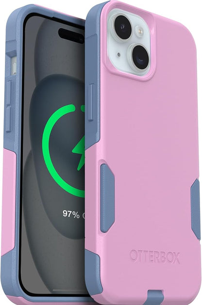 OtterBox iPhone 16e, 15, 14, & 13 Commuter Series Case - Slim & Tough, Pocket-Friendly, with Port Protection - Pink/Blue