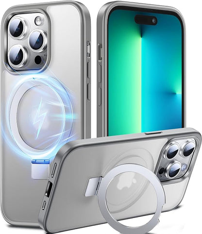 Chicfun 3-in-1 [Magnetic+Kickstand+Ring Holder] for iPhone 14 Pro Case Compatible with MagSafe, iPhone 14 Pro Phone Case with Stand Military Shockproof Protective Magnetic Matte Hard Cover