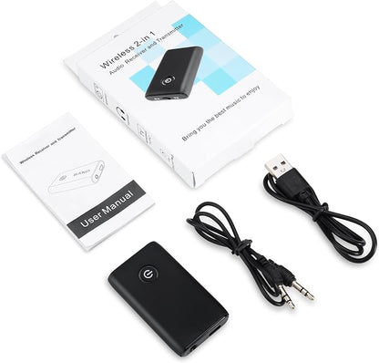 Aux Bluetooth Adapter for Car, Upgraded Bluetooth 5.3 Transmitter Receiver, Portable Wireless Adapter, 2-in-1 Aux Audio Receiver for Laptop, Radio, Headphones, Speakers, TV