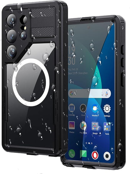 Designed for Samsung S26 Ultra Case Waterproof, Full-Body Protection Case with Built-in Privacy Screen and Cameras Protector, Military Shockproof and Dustproof Phone Cover for Samsung S26 Ultra Black