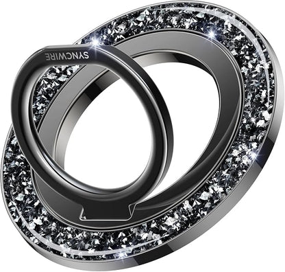 SYNCWIRE Magnetic Phone Ring Holder for MagSafe - Glitter Phone Grip Stand with 360° Rotation Finger Ring Kickstand Blingbling Compatible with iPhone 17 16 15 14 13 12 Pro Max MagSafe Accessories