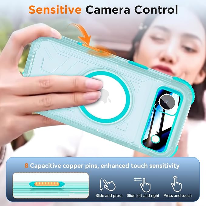WIFORT for iPhone 17 Air Waterproof Case, [Fit for Magsafe] with Sapphire Lens & Screen Protector, IP68 Full Body 15FT Military Shockproof, Magnetic Frosted Phone Cover with Lanyard, 6.5" Teal