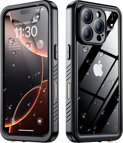 SPIDERCASE for iPhone 16 Pro Max Case Waterproof, [12FT Military Drop Proof] [IP68 Waterproof] [Full Body Protection] Heavy Duty Protective Cover for iPhone 16 Pro Max 6.9”, Black