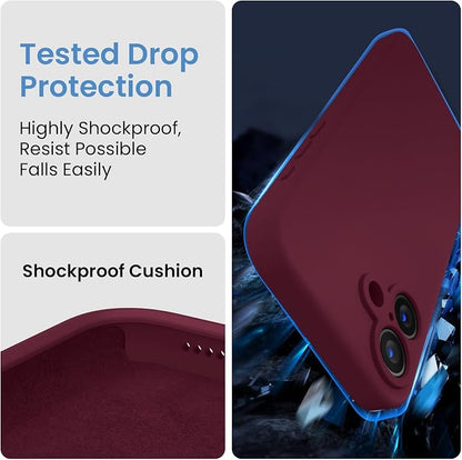 FireNova Designed for iPhone 16 Case, Silicone Upgraded [Camera Protection] Phone Case, Soft Anti-Scratch Microfiber Lining Inside, 6.1 inch, Plum