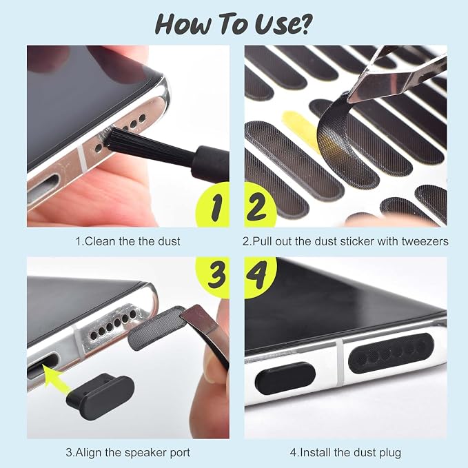 USB C Dust Plug for iPhone 15 Series Type C Anti Dust Cover Protector USB C Port Cover Phone Speaker Cover Charging Port Cleaner for Samsung Galaxy S23, S22, S21, Note 20, All Type-C Devices (74Pcs)