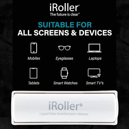 Phone Screen Cleaner by iRoller - Pack of 6 - No Need for Spray or Wipes, Liquid Free - Reusable & Washable -Portable iPad Screen Cleaner for Touchscreen- Ideal for Smartphone, Macbook, Monitor - 3.5"