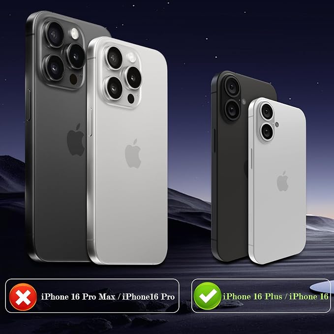 Camera Lens Protector for iPhone 16 / iPhone 16 Plus Camera Lens Protector [Strong Adsorption] [Not Easy to Break] Metal Tempered Glass Rear Camera Screen Cover - Silver