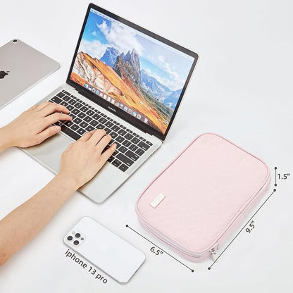 NISHEL Travel Cord Organizer, Electronic Cable Accessories Storage Bag | Bag for chargers, cables, phones, hard drives, USB devices and SD cards, ideal for travel and daily use,Pink
