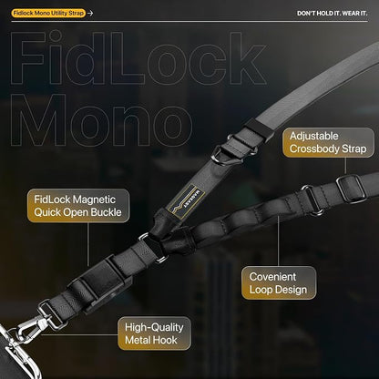 MAGEASY 20mm FidLock Mono Crossbody Utility Strap- Adjustable Crossbody Phone Lanyard with Magnetic Quick Release Buckle, Universal Durable Strap for iPhone 16 Pro Max & Most Smartphones - Galaxy Gray