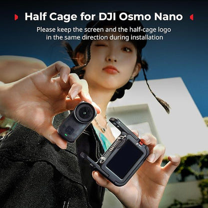 SmallRig Half Cage for DJI Osmo Nano, with a 1/4"-20 Threaded Hole/Quick Release Mount for DJI/Cold Shoe Mount
